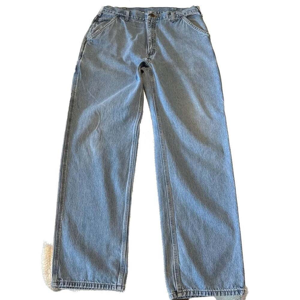 Carhartt B13STW Loose Fit Washed Denim Dungaree Jeans 36x34 - Picture 2 of 5